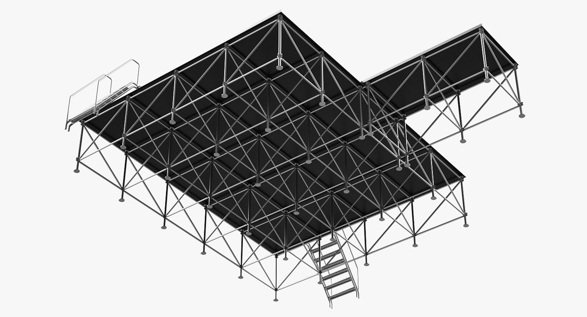 Adjustable Modular Concert Stage Model - TurboSquid 1253887