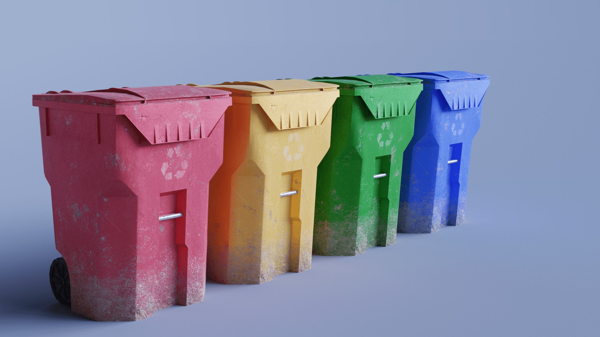 Trash can packs recycle 3D model - TurboSquid 2009826