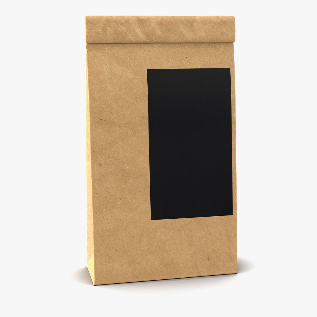 Ground Coffee Bag Paper 3D Model 3D model preview