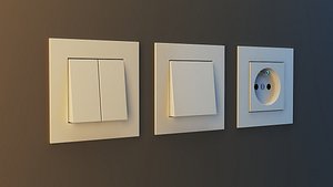 electric socket switches 3d dwg