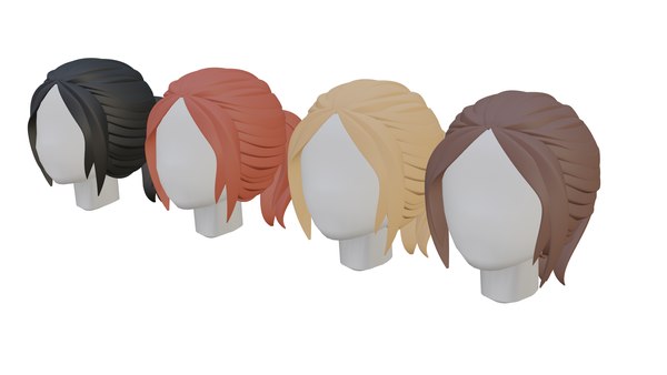 3D Woman hair - Cartoon stylized lowpoly hairstyle