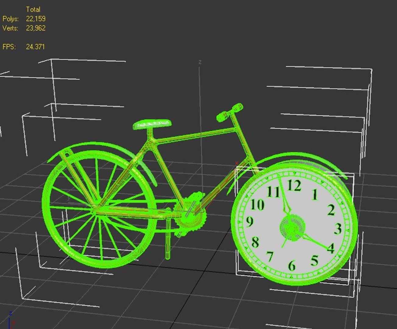 3d model of bicycle clock