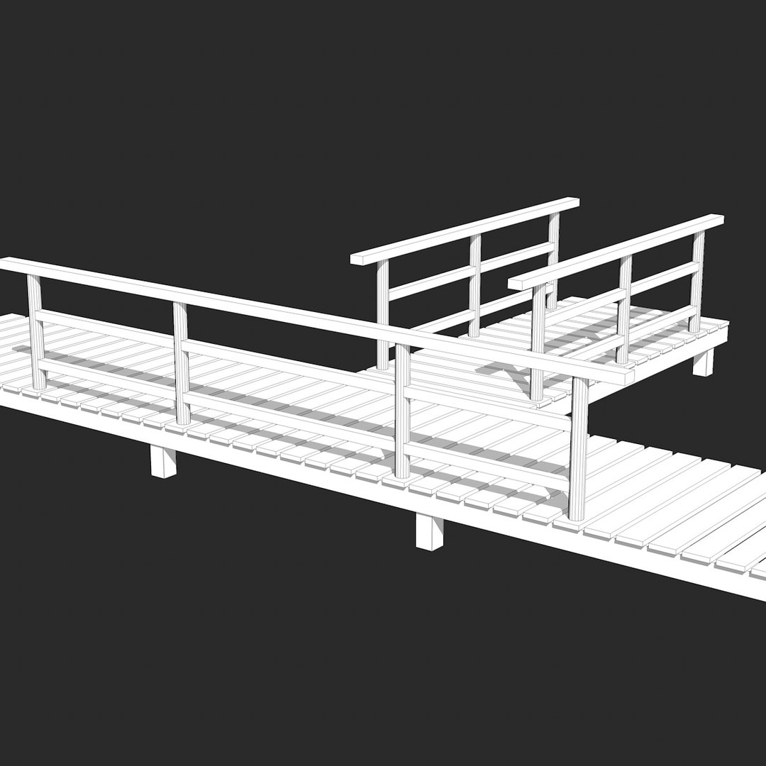 3d wooden platform model
