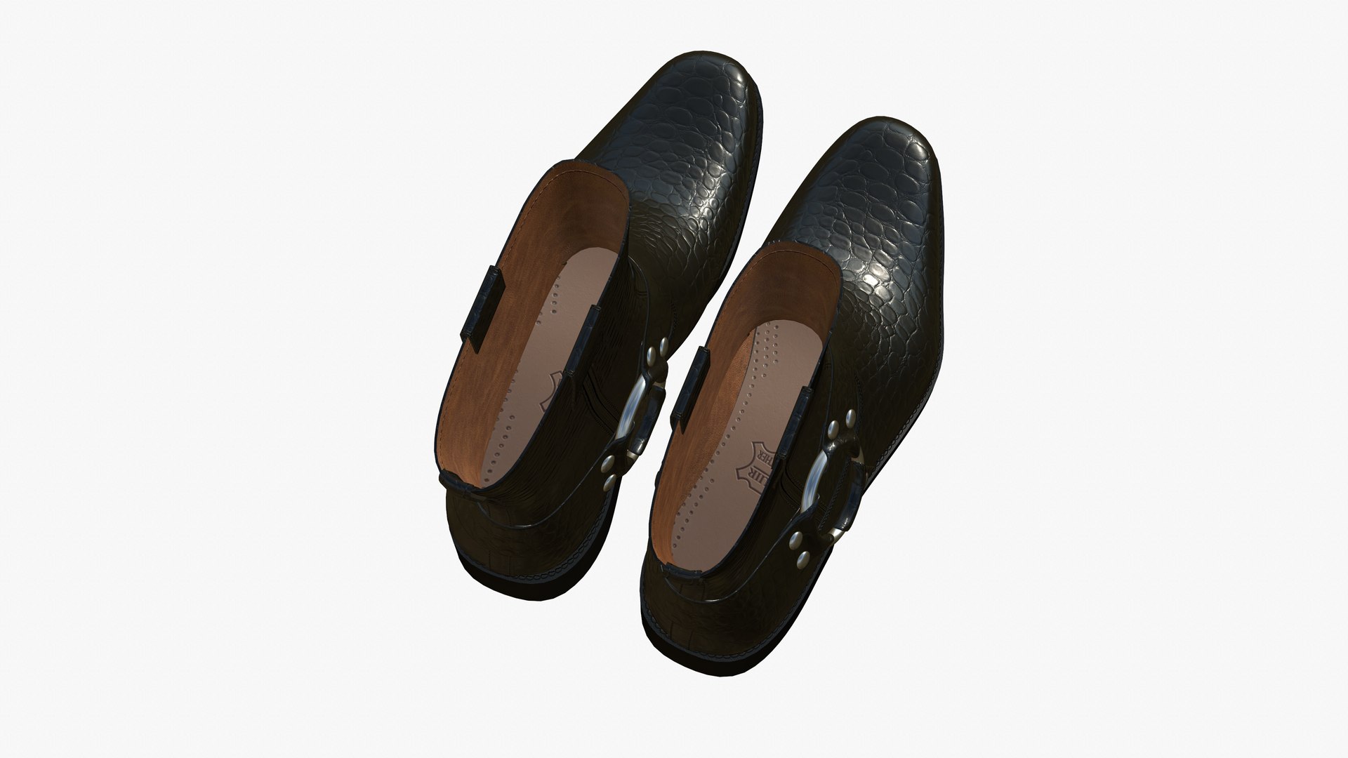 3D Realistic Leather Boots V27 model https://p.turbosquid.com/ts-thumb/mF/rKL3uB/vJ/leatherbootscrocodileblack40render12/jpg/1662064181/1920x1080/fit_q87/e3adddaf917cc3bfe7e3c2b1e588fcd3ee87e35b/leatherbootscrocodileblack40render12.jpg