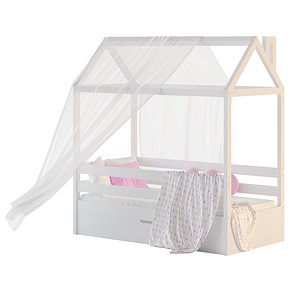 3D model Childrens bed house Brunet - Solid Beech 02