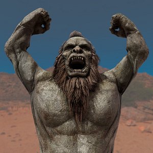 3D High Poly Mountain Troll Character Rig