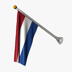 flag of the Netherlands on 70 degree pole