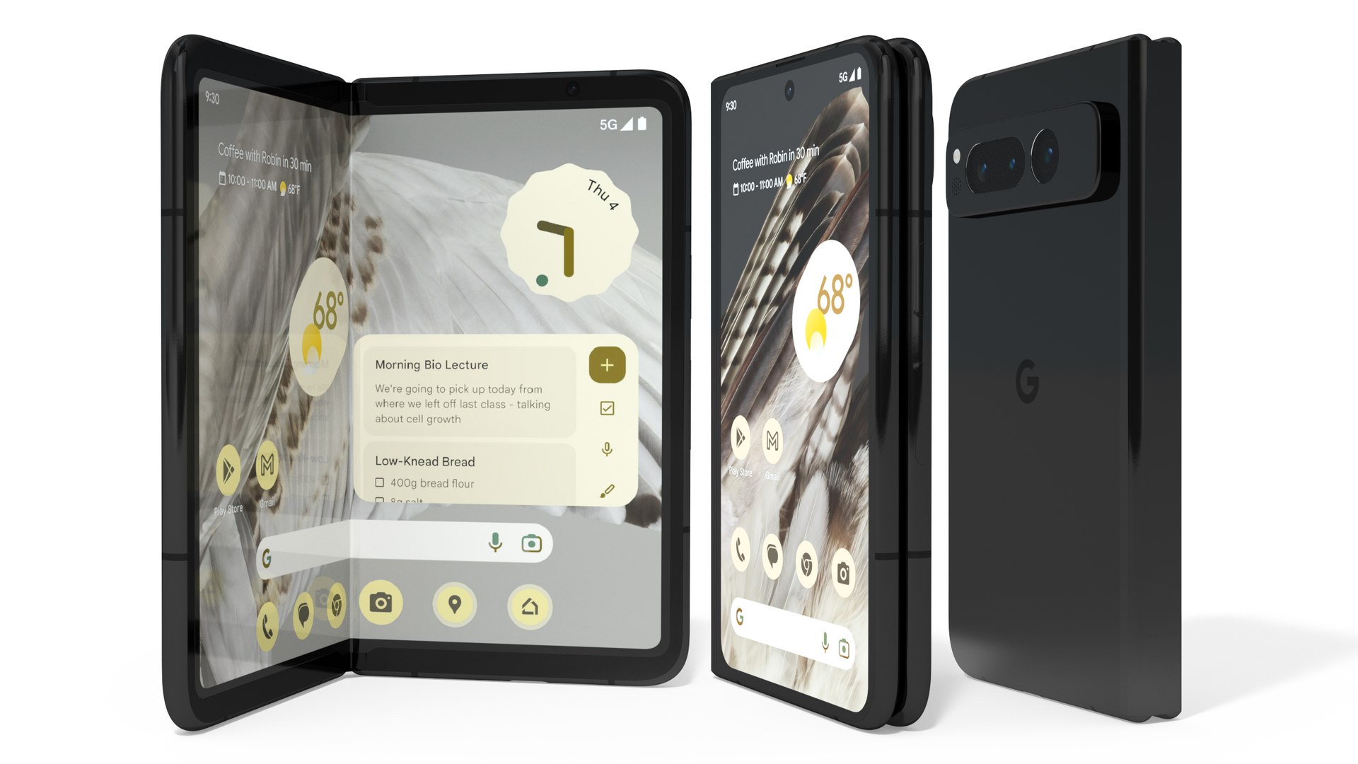 Google Pixel Fold Smartphone Obsidian Rigged 3D model preview