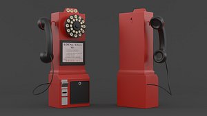 Retro Classic Pay Phone 3D model