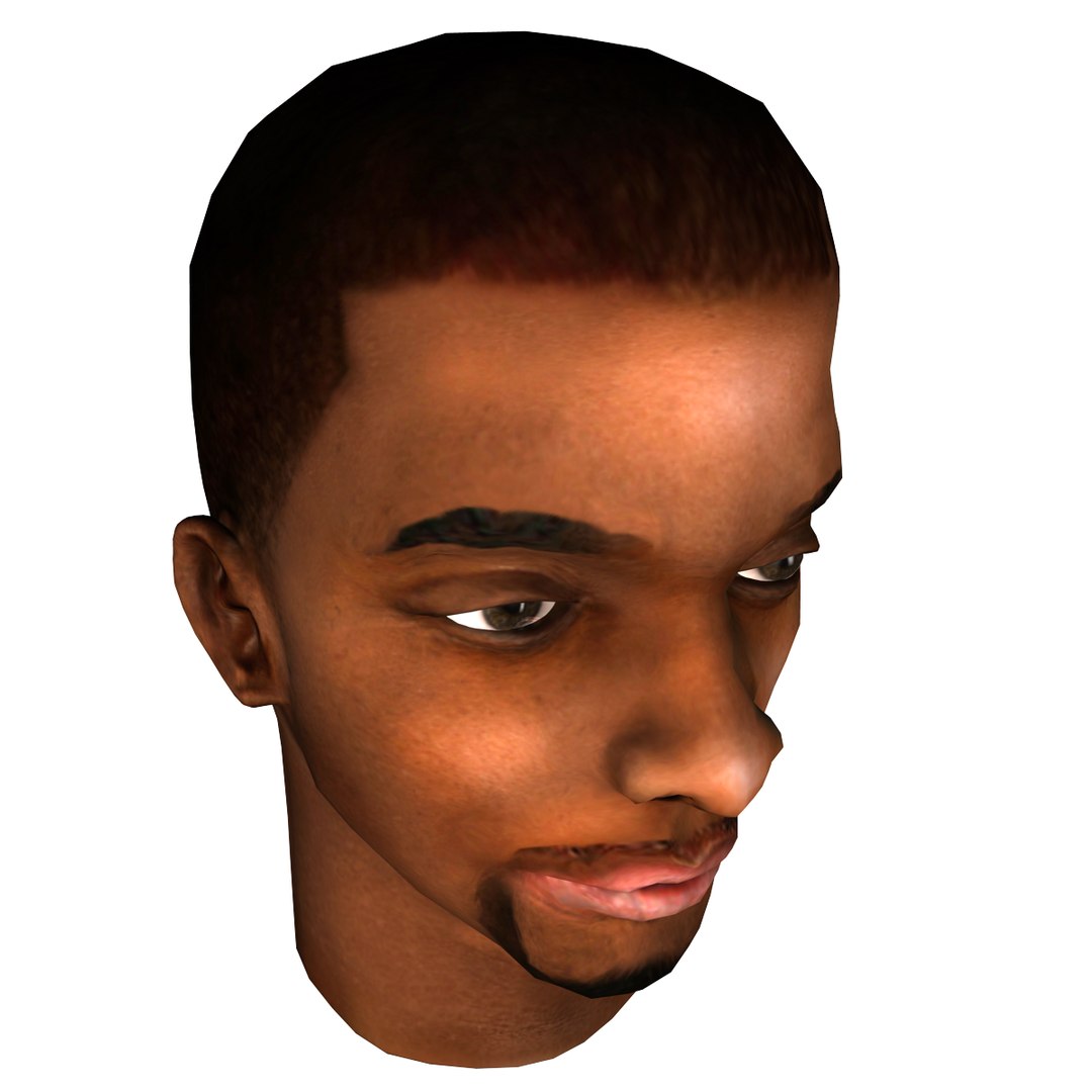 African Head Black Male 3d Model