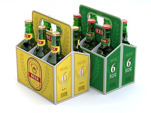 3D beer cardboard pack model