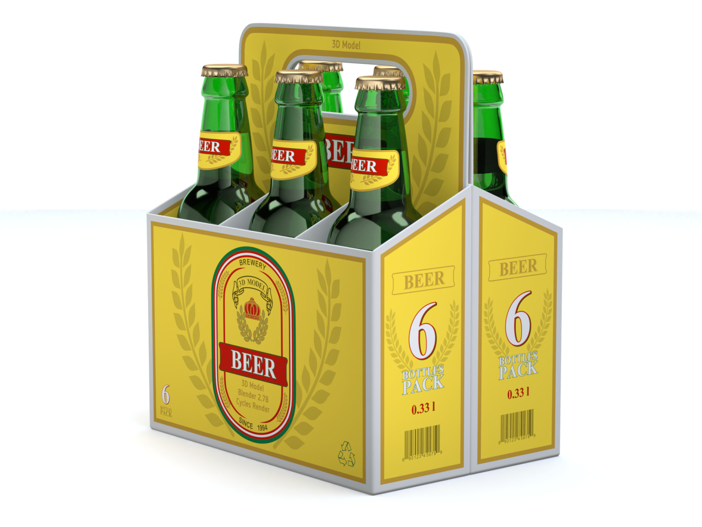 3D beer cardboard pack model TurboSquid 1506921