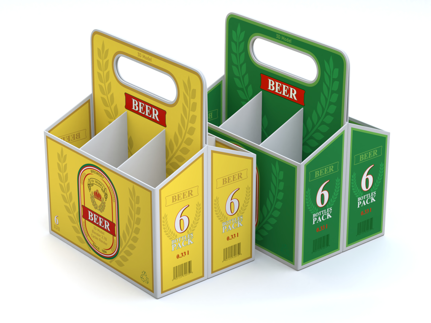 3D beer cardboard pack model TurboSquid 1506921