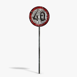 Damaged Speed Limit Sign model