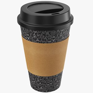 3D Black Paper Coffee Cup model