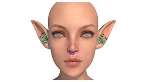 3D Female Elf with Floral model