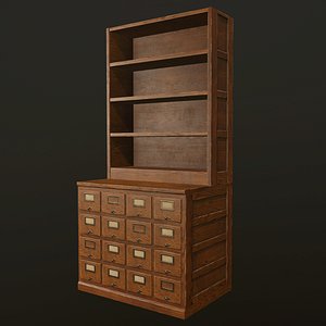 Card File Cabinet - PBR Game Ready