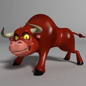 Cartoon Bull Rigged