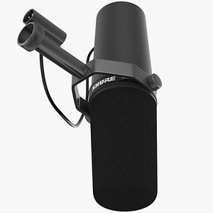 radio microphone shure sm 3d model