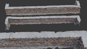 Damaged Brick Wall 3D model