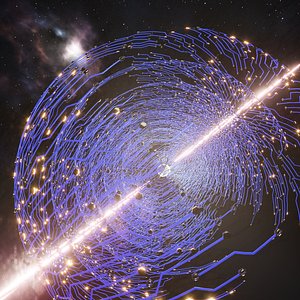 Animated electrical circuit planet 3D model