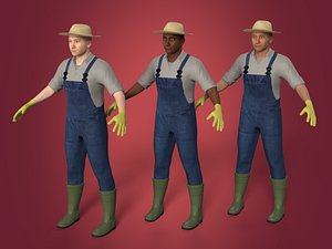 3D farmer working model