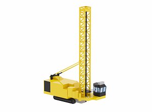 Drill Rig Mining D6640 Simplified 3D model