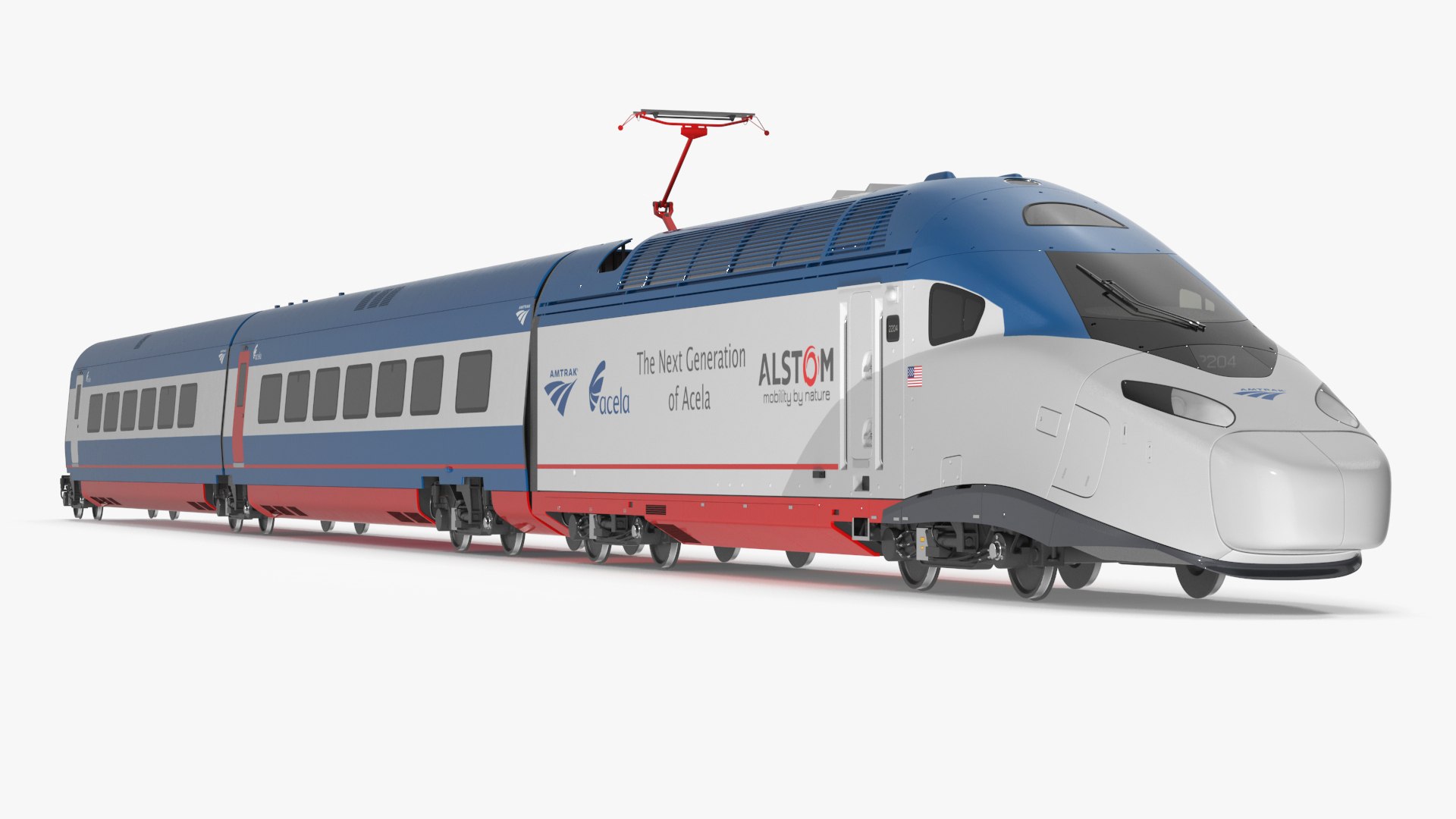 Amtrak Alstom Avelia Liberty Train 3D model preview