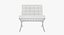 Knoll 화이트 가죽 바르셀로나 컴플리트 세트