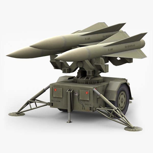 low-poly hawk missile launcher max