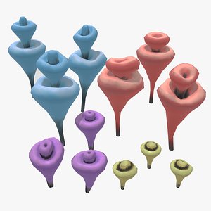 3D double levels mushrooms