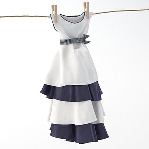 Tiered Baby Dress B 3D model