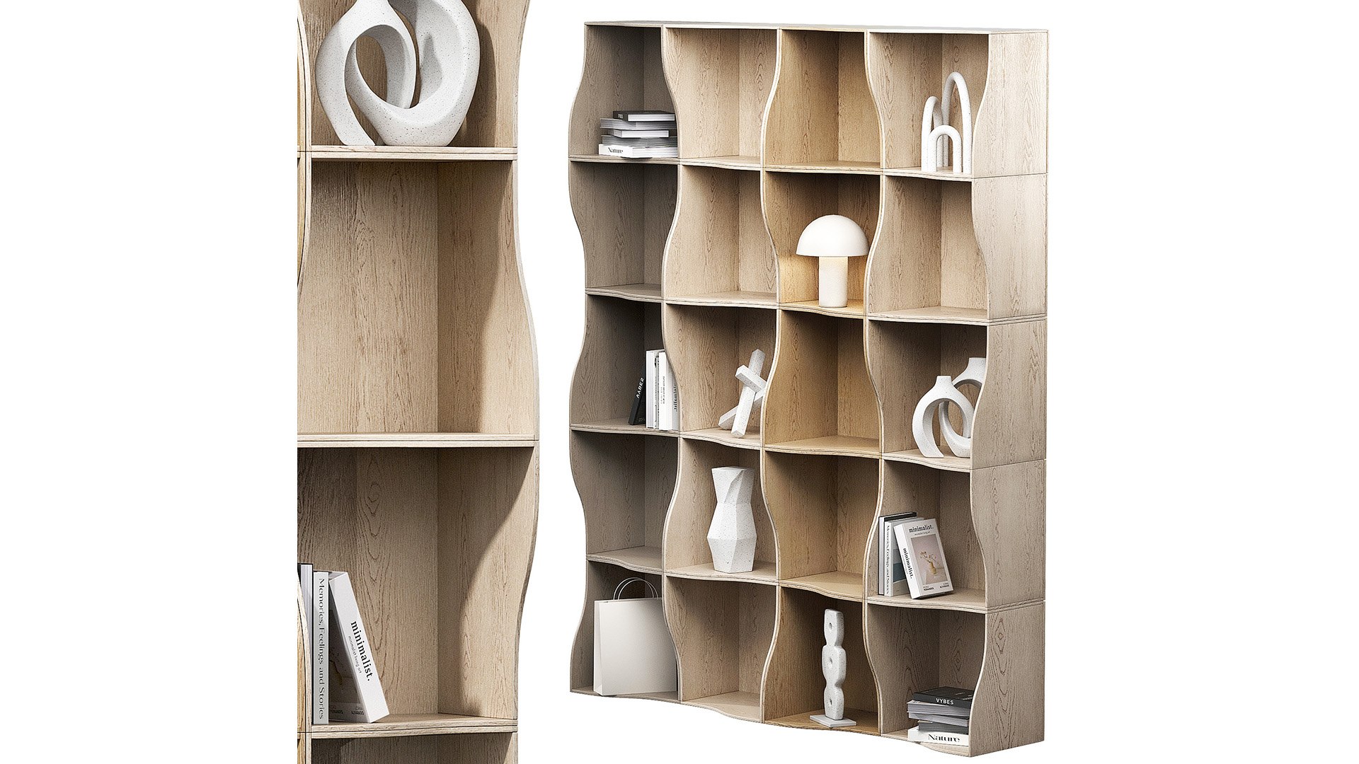 Wavy Rack Kit Decorative Modular Shelves 3D Model - TurboSquid 2253684