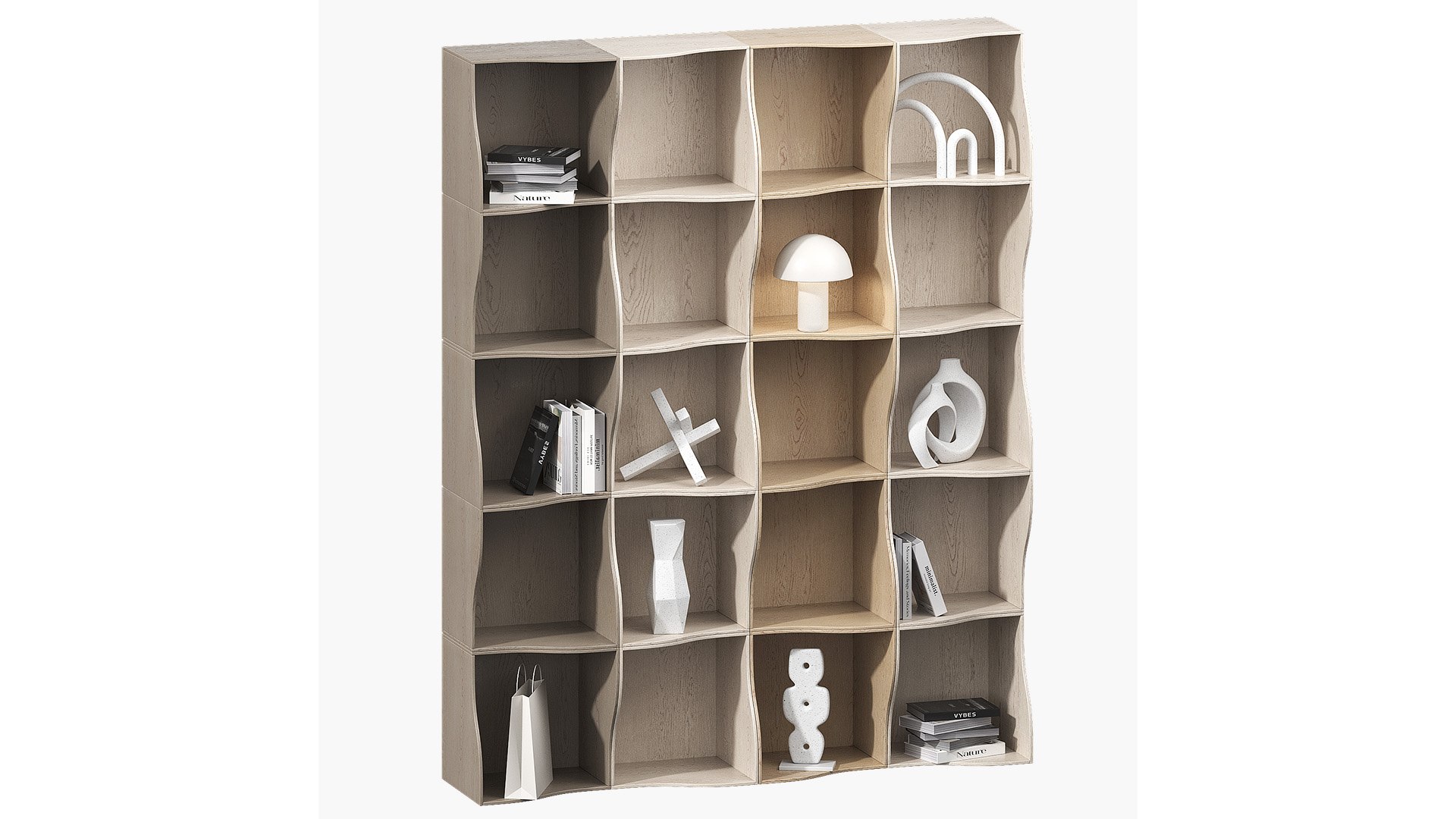 Wavy Rack Kit Decorative Modular Shelves 3D Model - TurboSquid 2253684