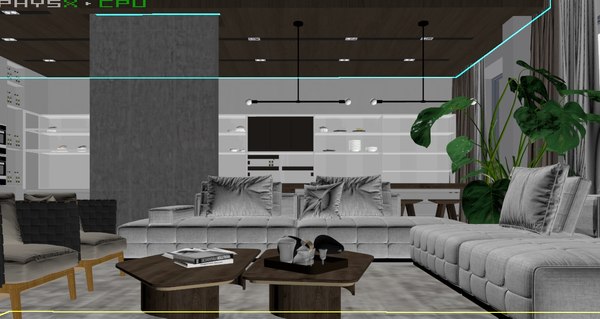 room living 3D model