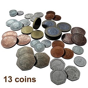 pack coins 3d model