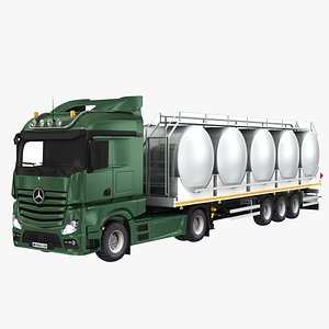 3D model Milk Trailer with Truck