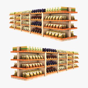 3D Super Store Shelf 3D Model model