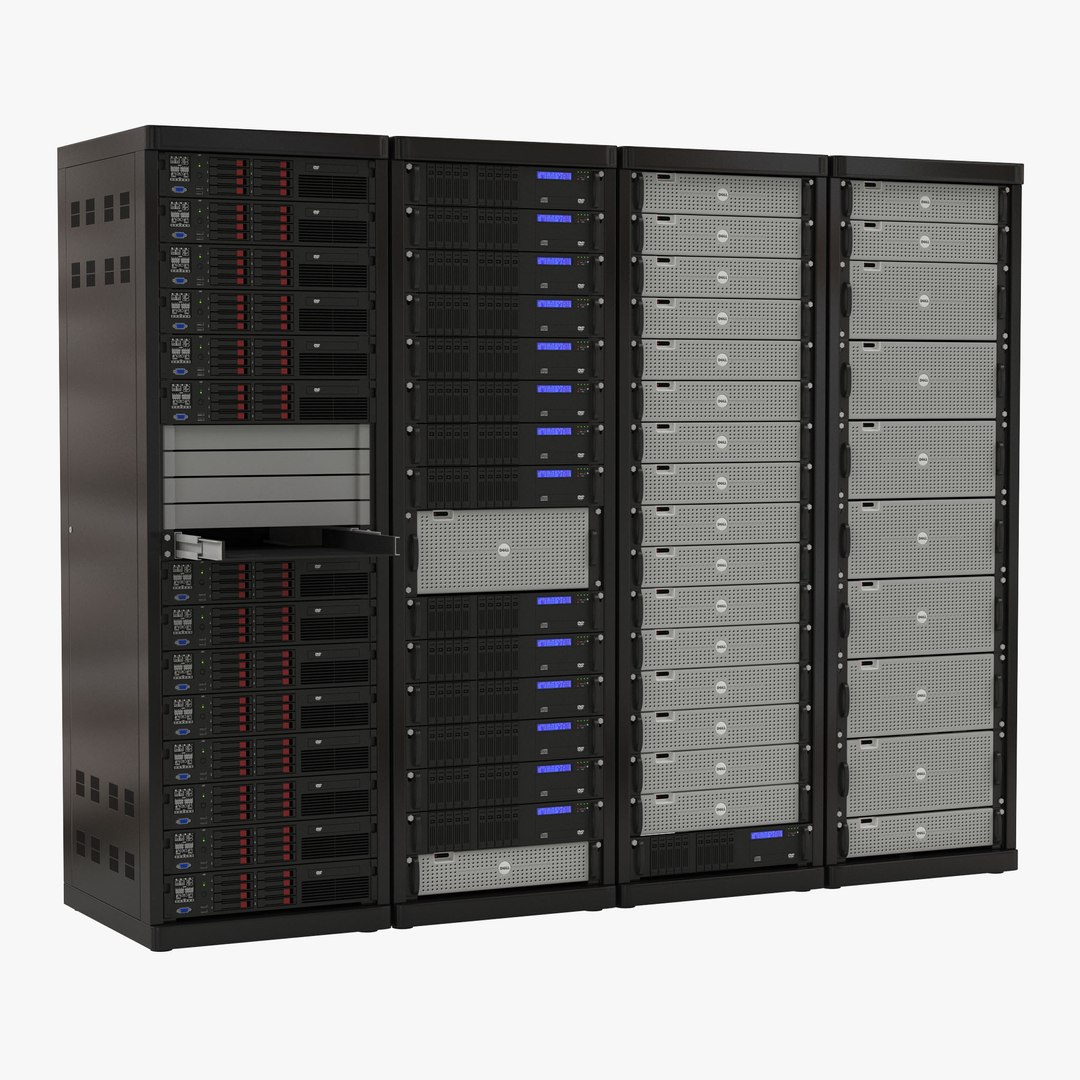 Dell Server Racks Set 3D model preview