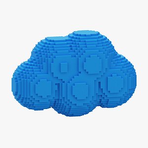 3D model Blue Voxel Cloud