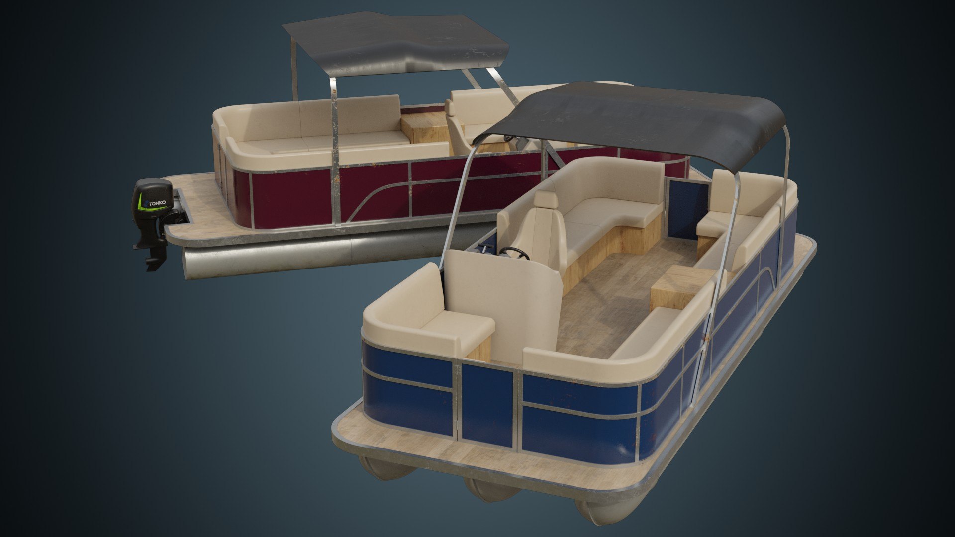 3D Model Pontoon Boat 1B TurboSquid 2011296