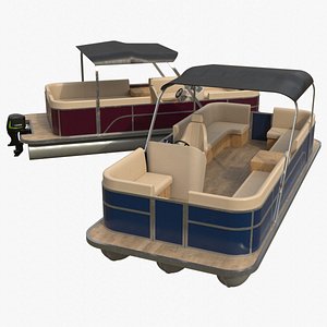 3D model Pontoon Boat 1B