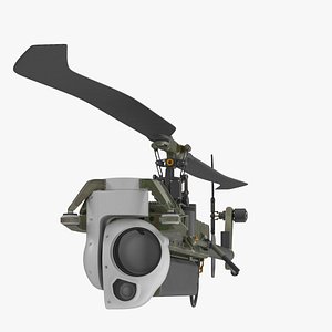 Military Surveillance Drone Rigged for Cinema 4D 3D model