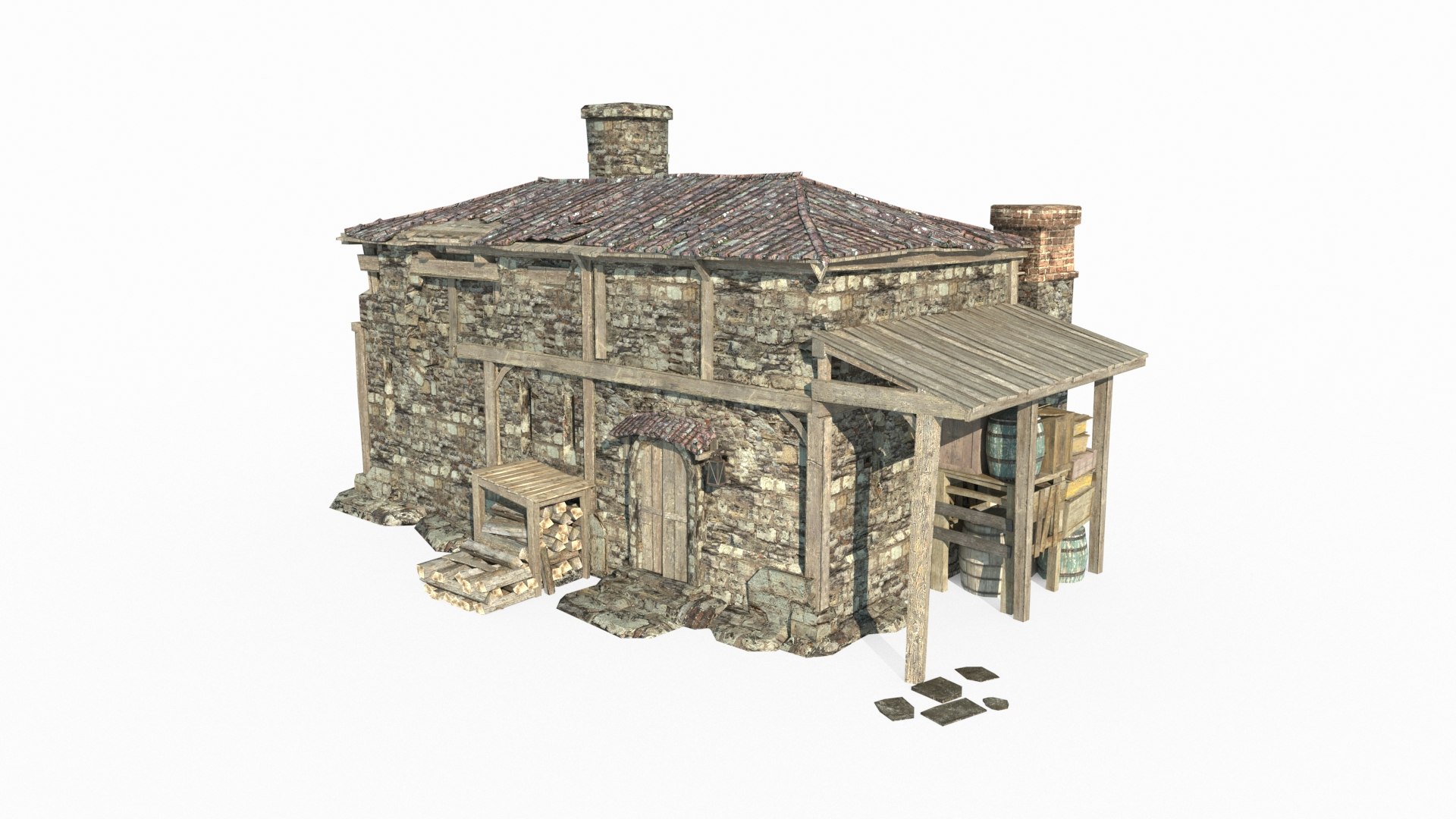 Ancient Stone Houses 3D Model - TurboSquid 2172581