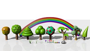 3d garden trees