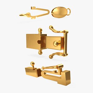 Golden Jewelry Clasps Collection 3 model