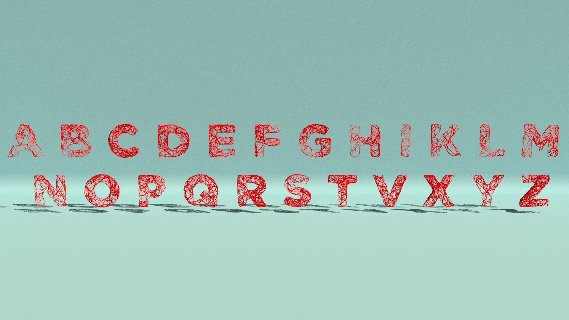3d Alphabet Splines Model