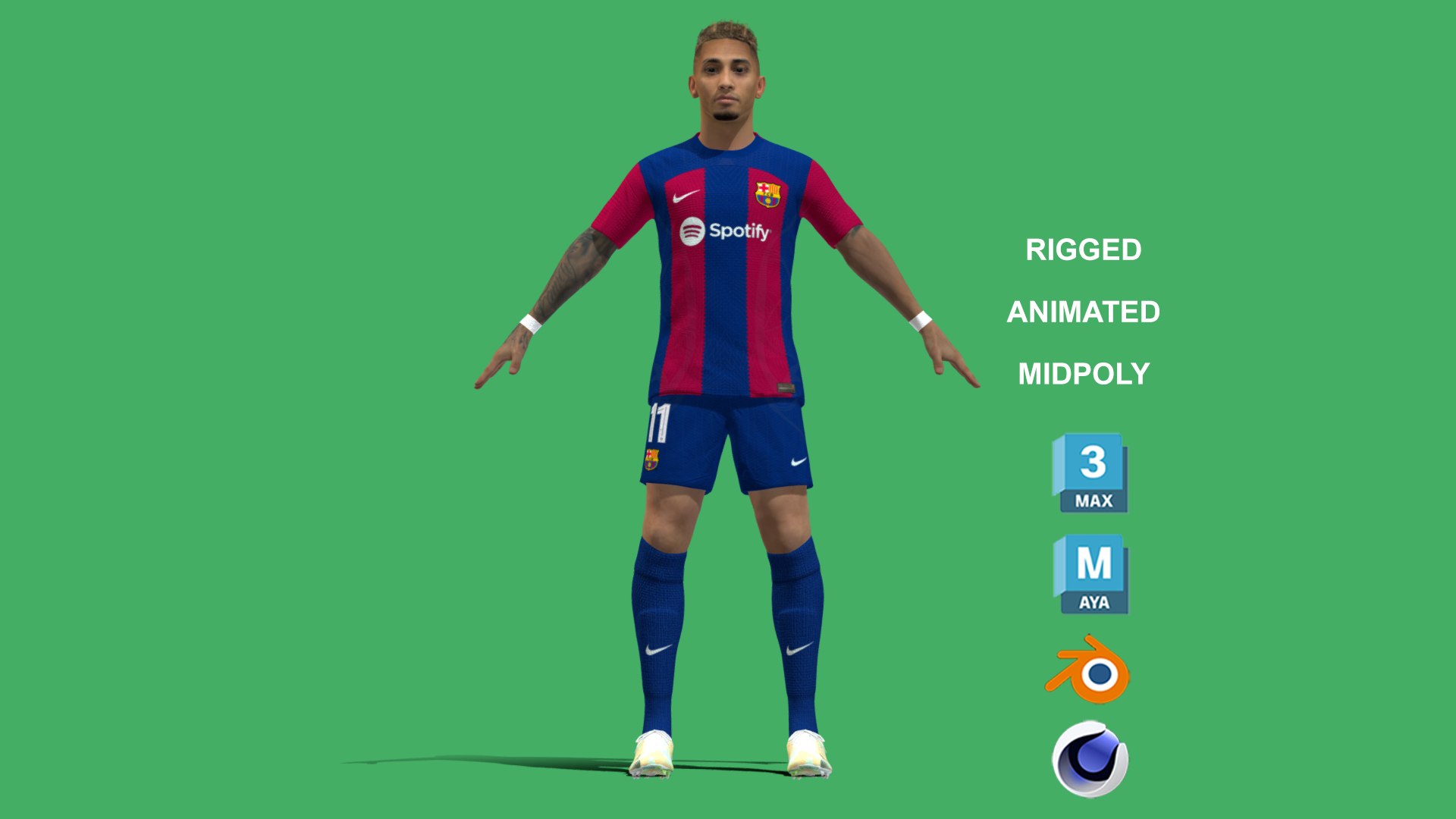 Flocage Nameset Officiel #11 RAPHINHA FC Barcelone 2024 2025 Extérieur