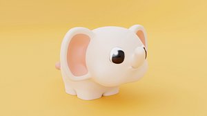 Cute Elephant Low-poly 3D model
