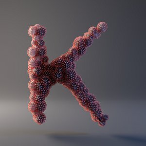 3D letter k covid 19 model